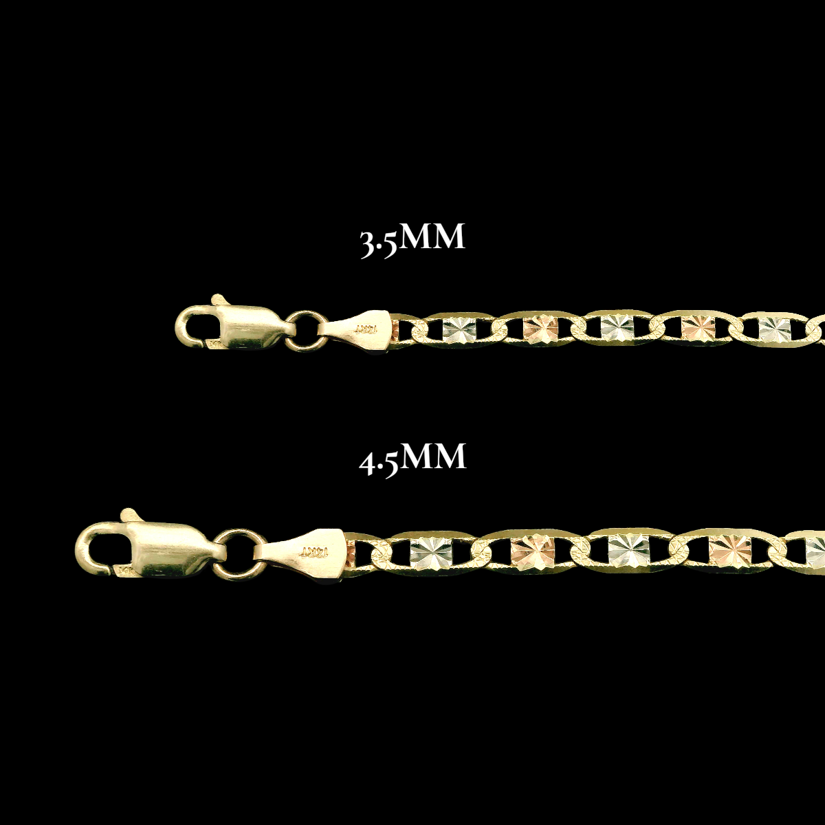 14K Tri-Color Valentino Chain Necklace