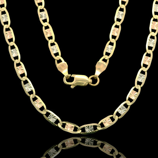 14K Tri-Color Valentino Chain Necklace