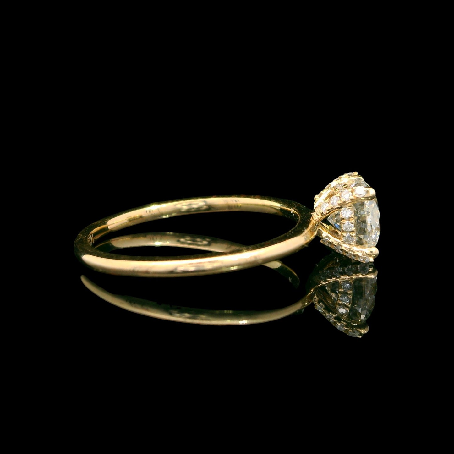 14K Gold 1.00 CTW Diamond Engagement Ring — 6 Stone Shapes & Hidden Halo