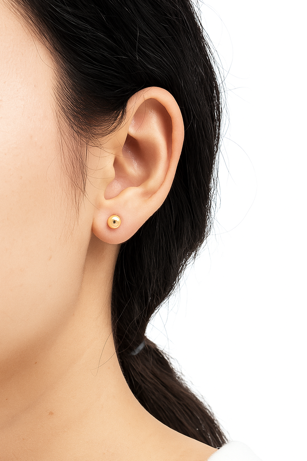 14K Yellow Gold Polished Ball Stud Earrings (2mm–8mm)