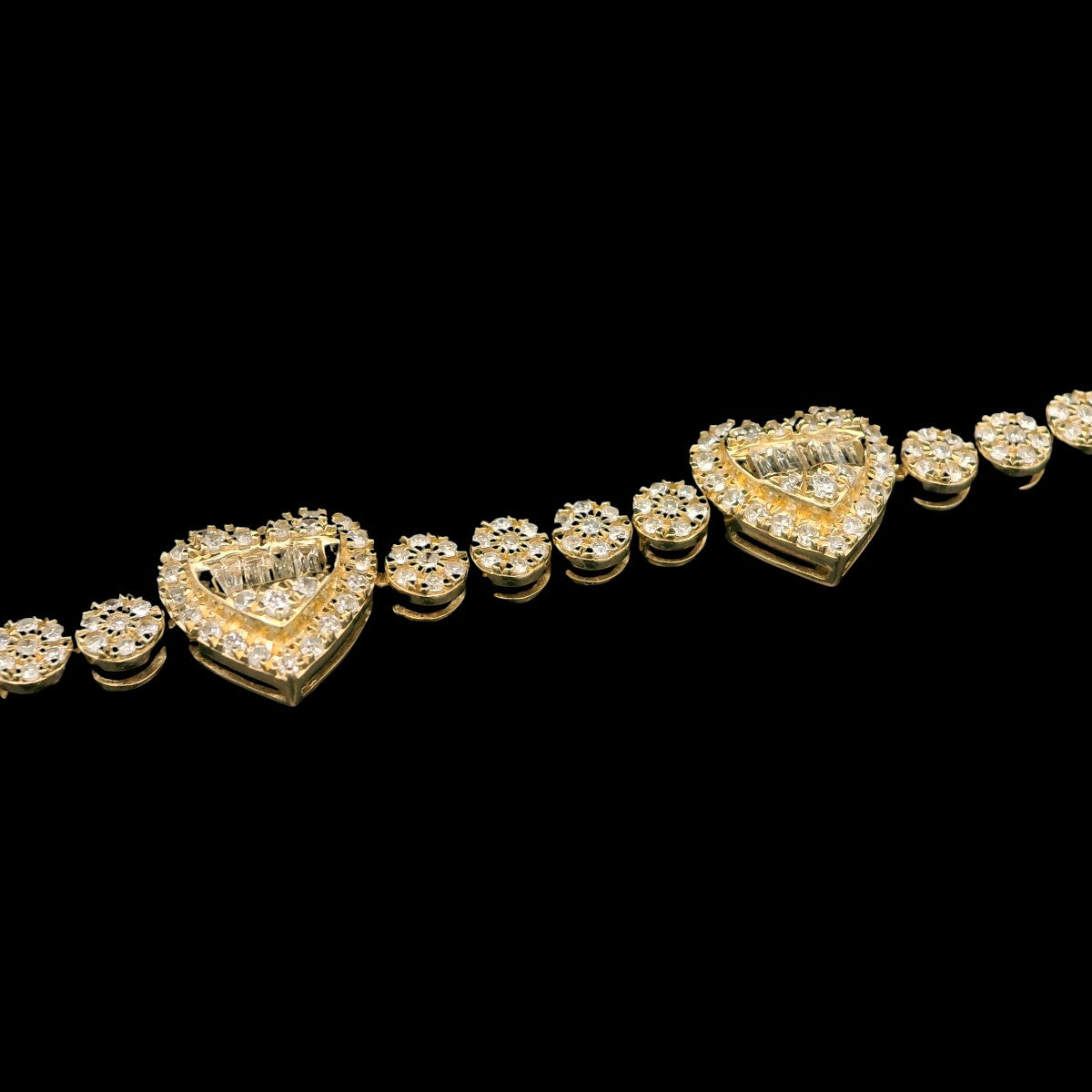 14K Diamond Heart & Circle Bracelet 2.23 CTW – 7"