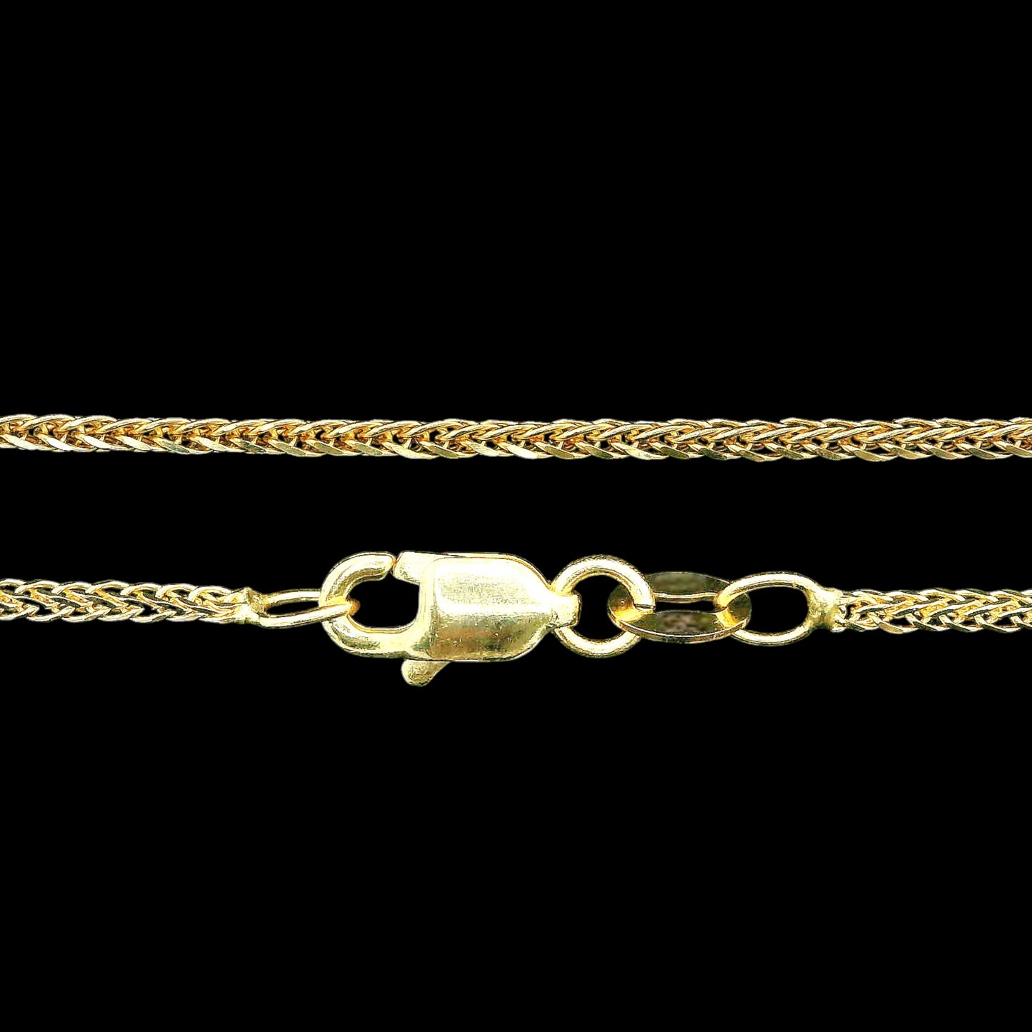 14K Solid Gold Wheat Chain - 1mm
