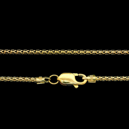 14K Gold 1mm Popcorn Chain Necklace – Available in 16”, 18” & 20”