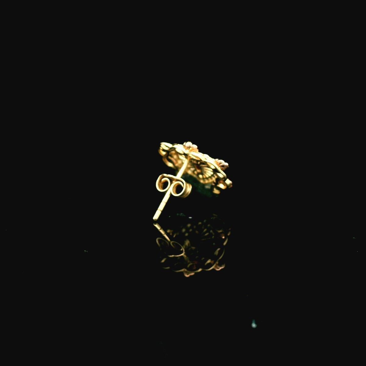 14K Radiating Guadalupe Earrings with CZ Inner Heart & Rose Accents