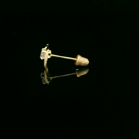 14K Gold Elephant Stud Earrings with Screw Backs – 5mm x 9mm