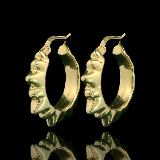 14K Gold Sunburst Hoop Earrings – 25mm