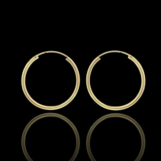 14K Gold Infinity Hoops 18mm