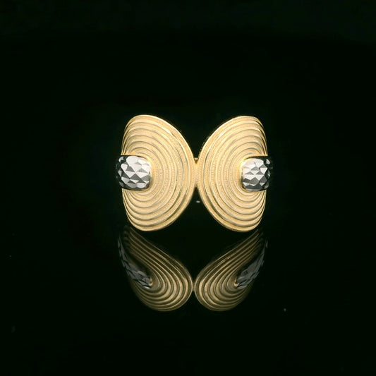 14K Gold Two-Tone Open Design Statement Ring