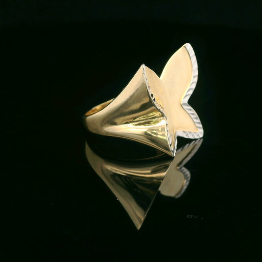 14K Diamond Cut Butterfly Ring