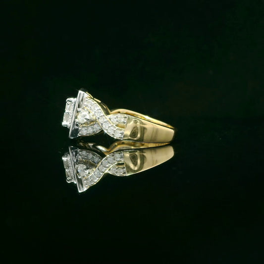 Anillo de diamantes naturales en racimo de 2,75 quilates en oro de 10 quilates