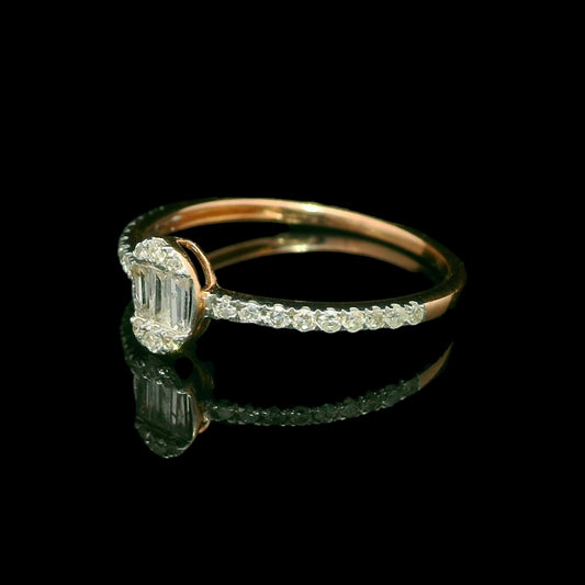 14K Rose Gold 0.26 CTW Oval Diamond Ring