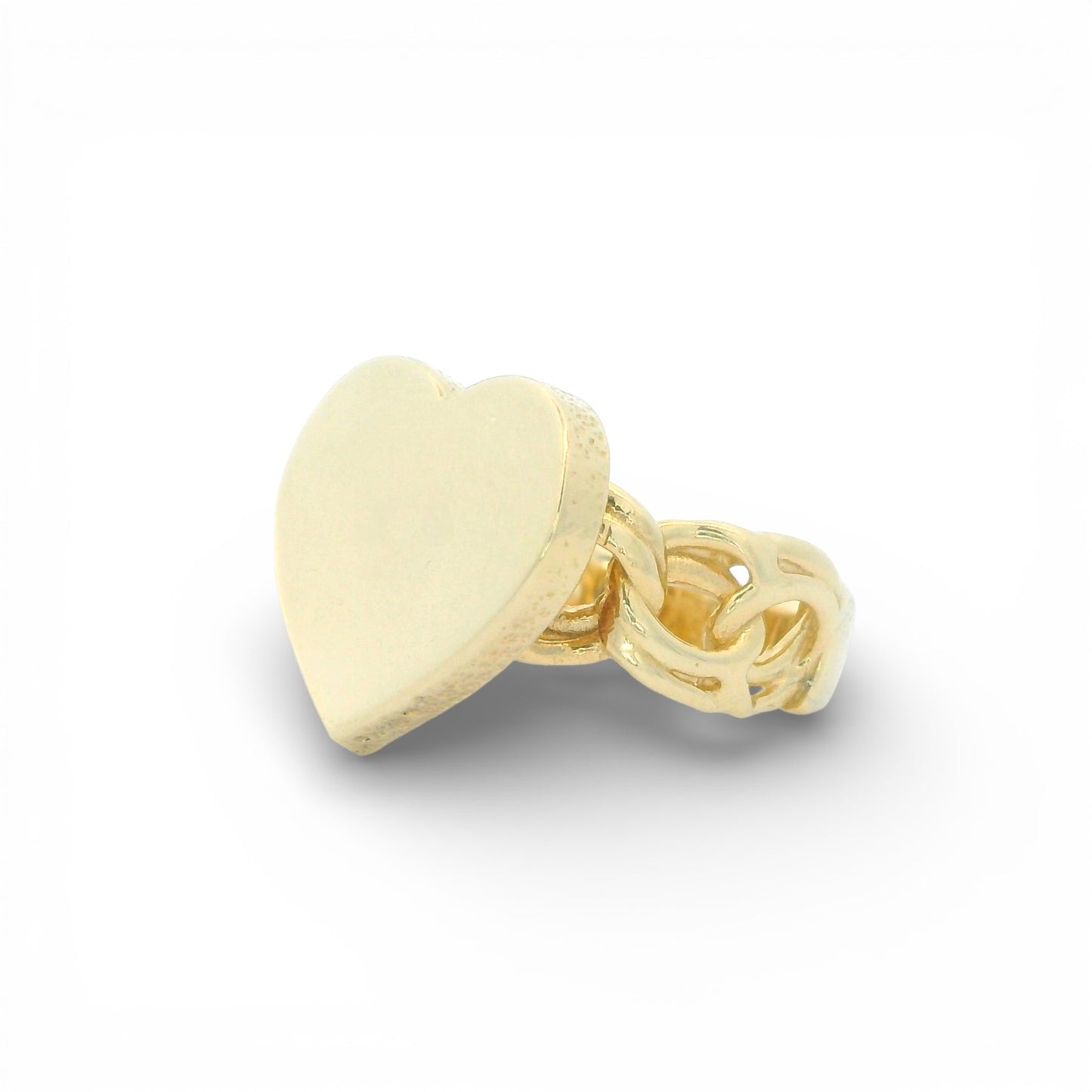 14K Yellow Gold Chino Link High Polish Heart Ring