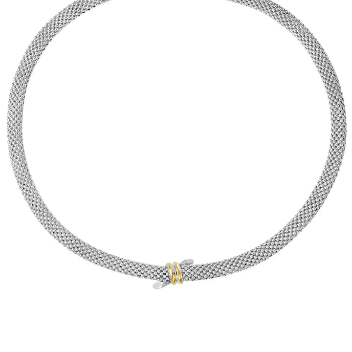 Silver & 18K Gold Prosecco Knot Necklace