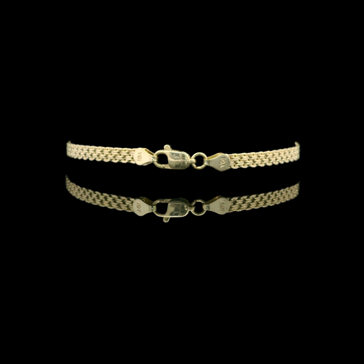 14K Yellow Gold Hearts Chain Bracelet – 7"