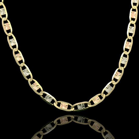 14K Tri-Color Valentino Chain Necklace