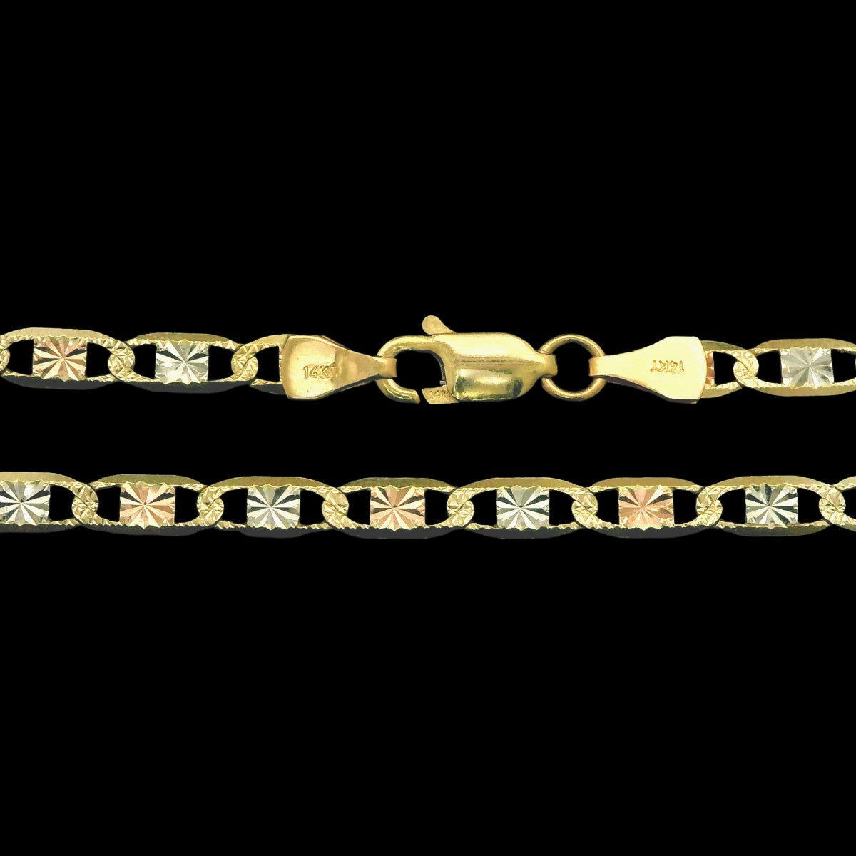 14K Tri-Color Valentino Chain Necklace