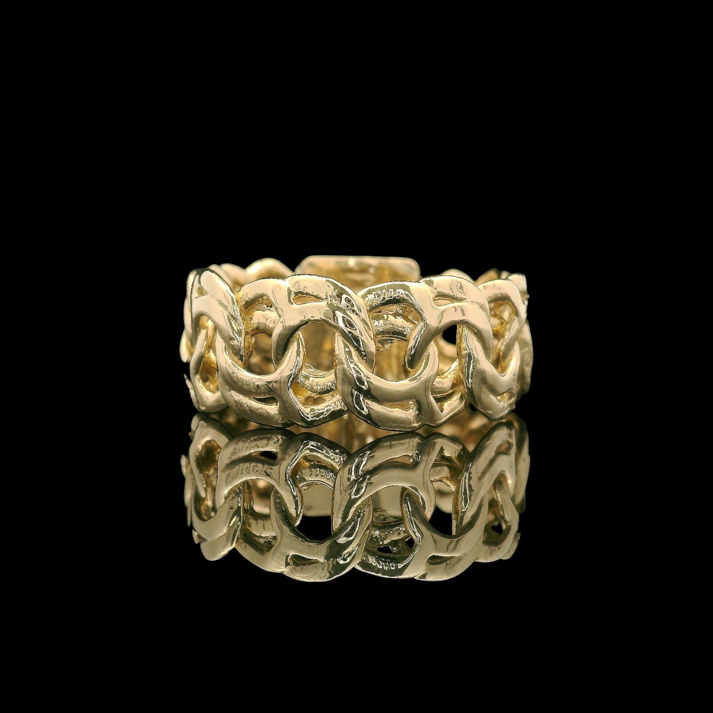 14K Yellow Gold Chino Link Band Ring –  (Select Your Size 7-12)