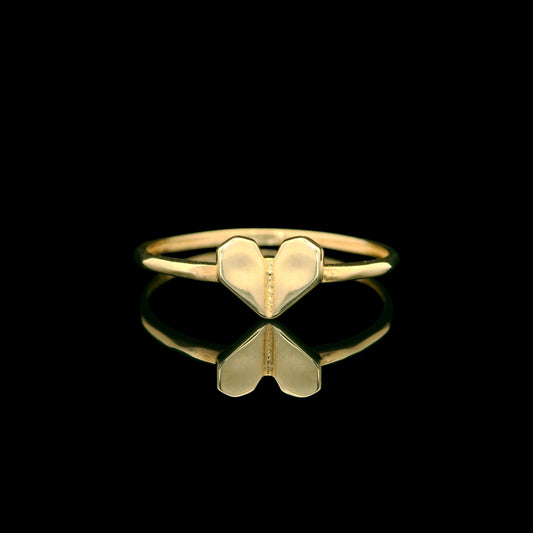 14K Solid Gold Mini Heart Ring (2 Sizes)
