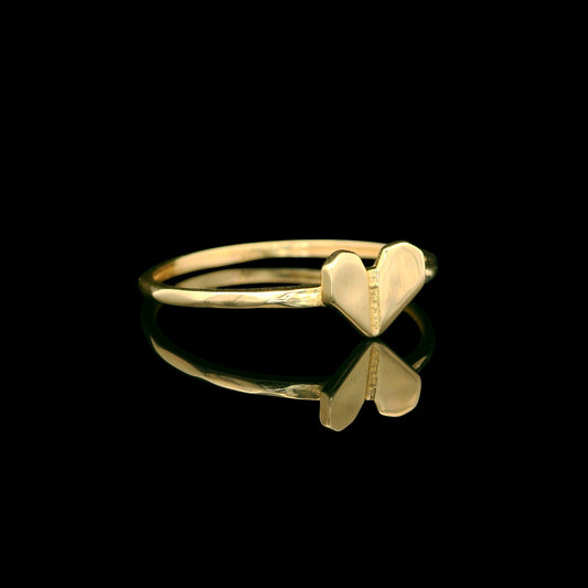 14K Solid Gold Mini Heart Ring (2 Sizes)