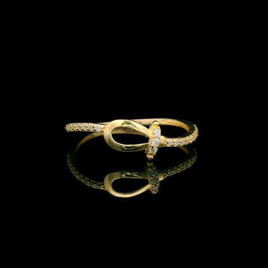Solid Gold Pavé Infinity Knot Ring 5mm (Minimal Twist Band)