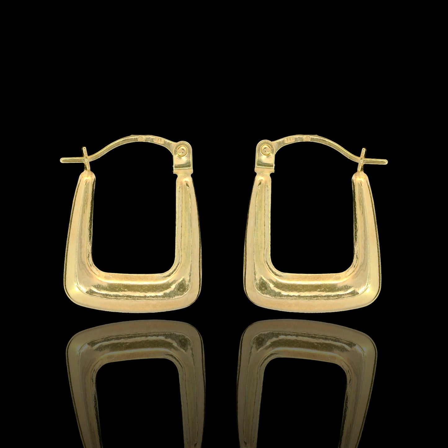 14K Yellow Gold Square Mini Hoop Earrings - 15mm
