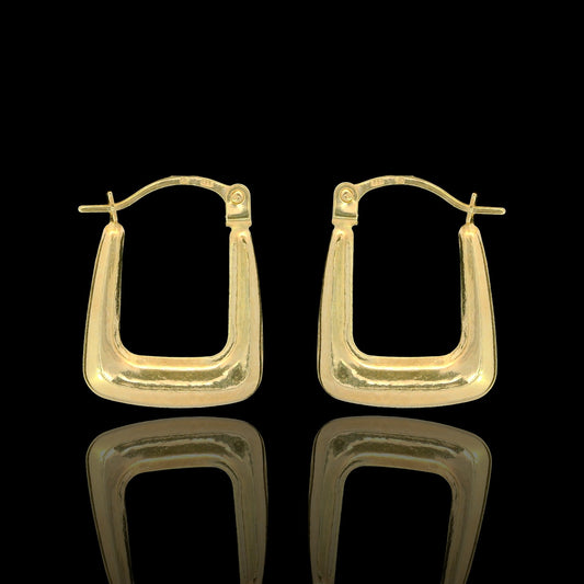 14K Yellow Gold Square Mini Hoop Earrings - 15mm