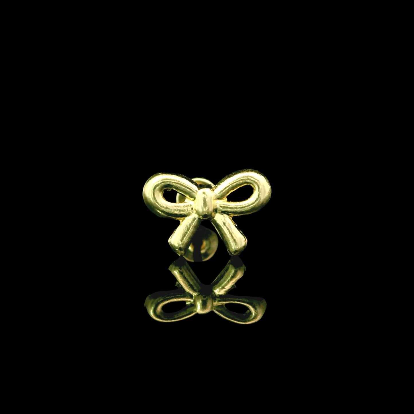 14K Solid Gold Bow Stud Earrings