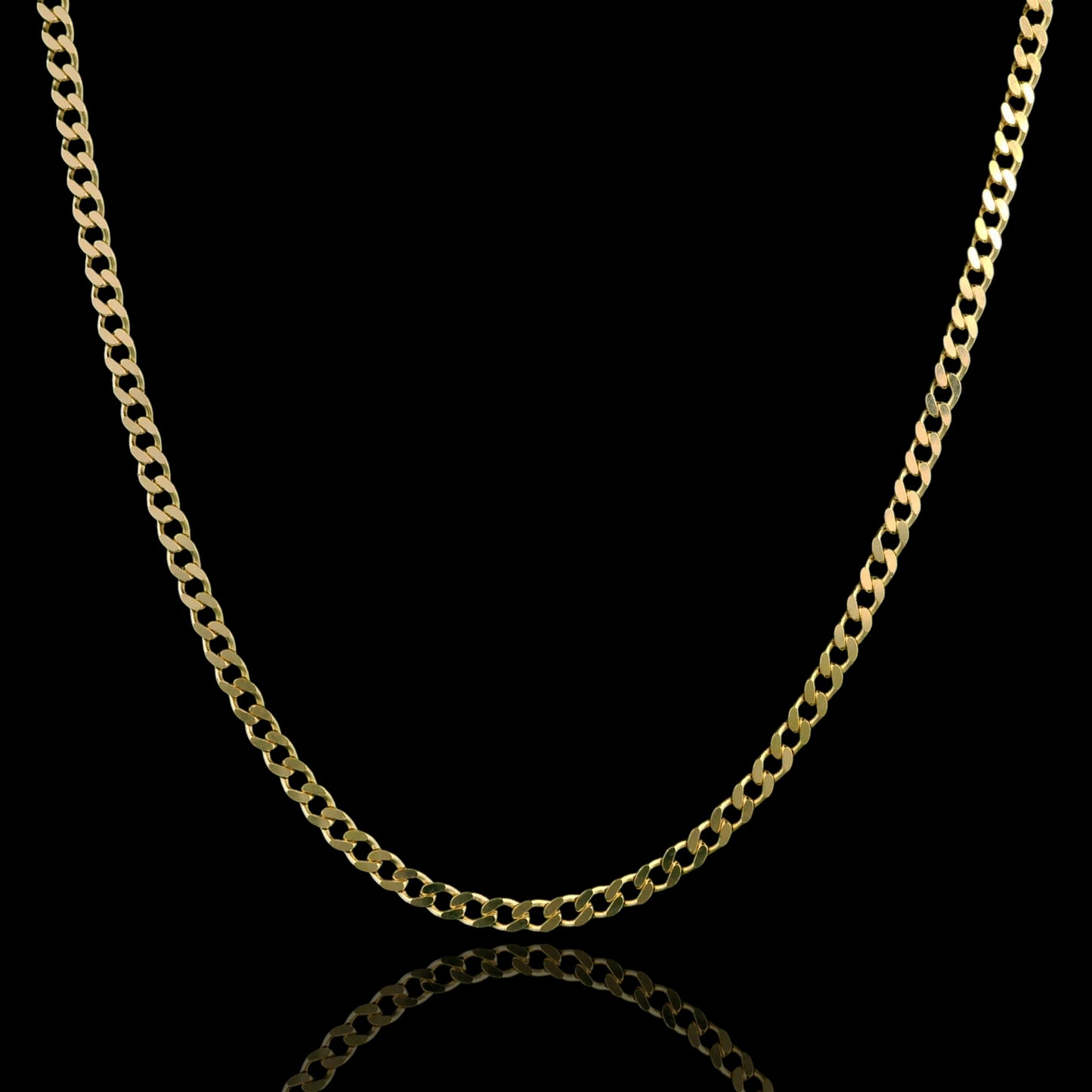 14K Solid Gold mini Cuban Chain with Lobster Clasp 1.7mm