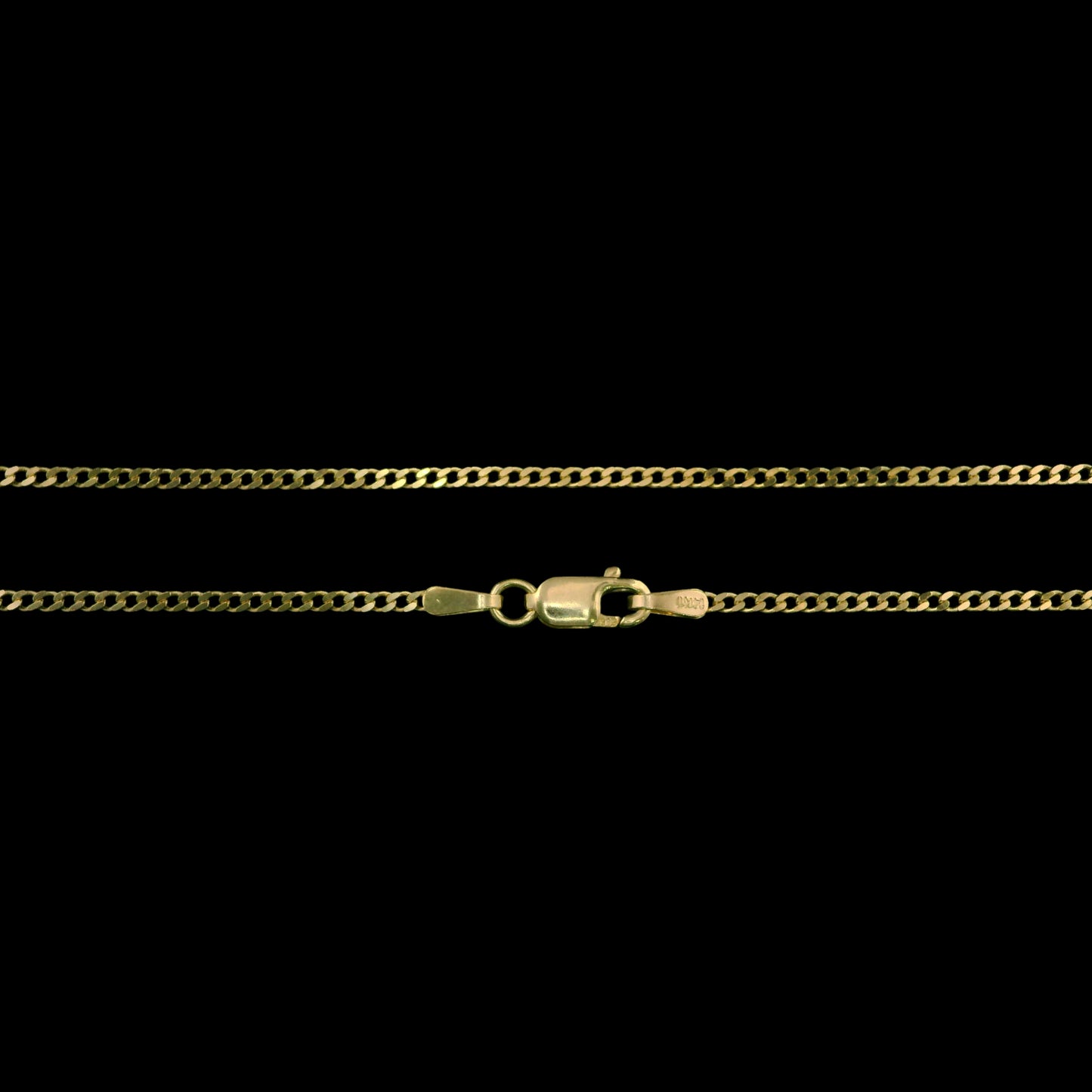 14K Solid Gold mini Cuban Chain with Lobster Clasp 1.7mm