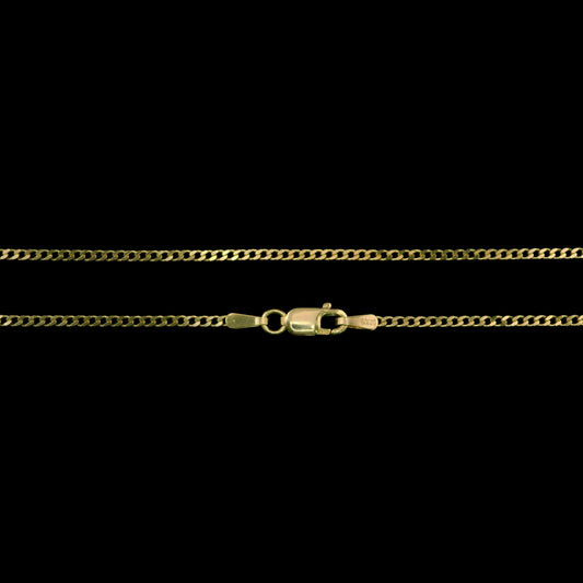 14K Solid Gold mini Cuban Chain with Lobster Clasp 1.7mm