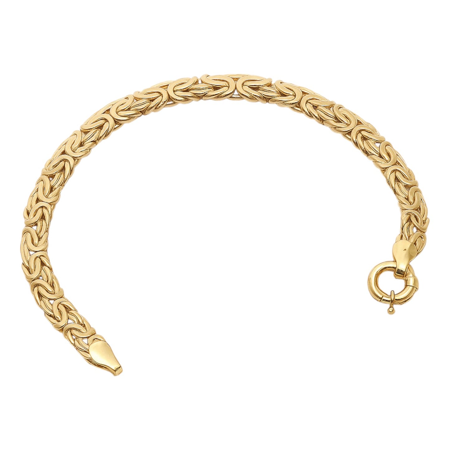 14K Gold 9MM Byzantine Bracelet - 7" Inches