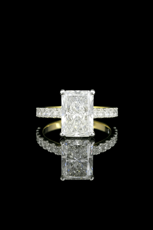 EGL Certified 4.0 CTW Radiant Diamond Ring in 14K Gold