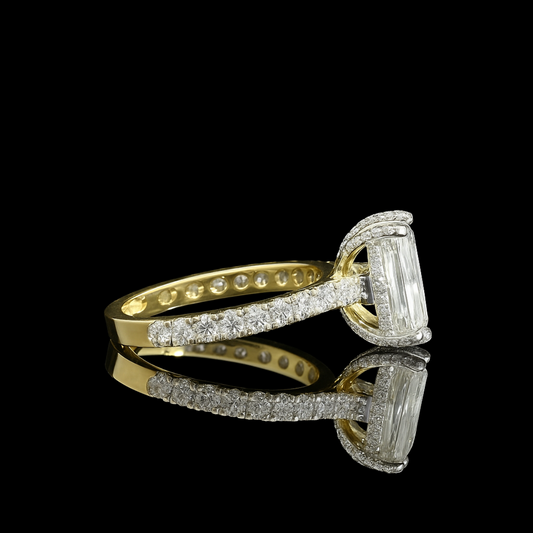 Anillo de diamantes radiantes de 4,0 CTW con certificación EGL en oro de 14 quilates