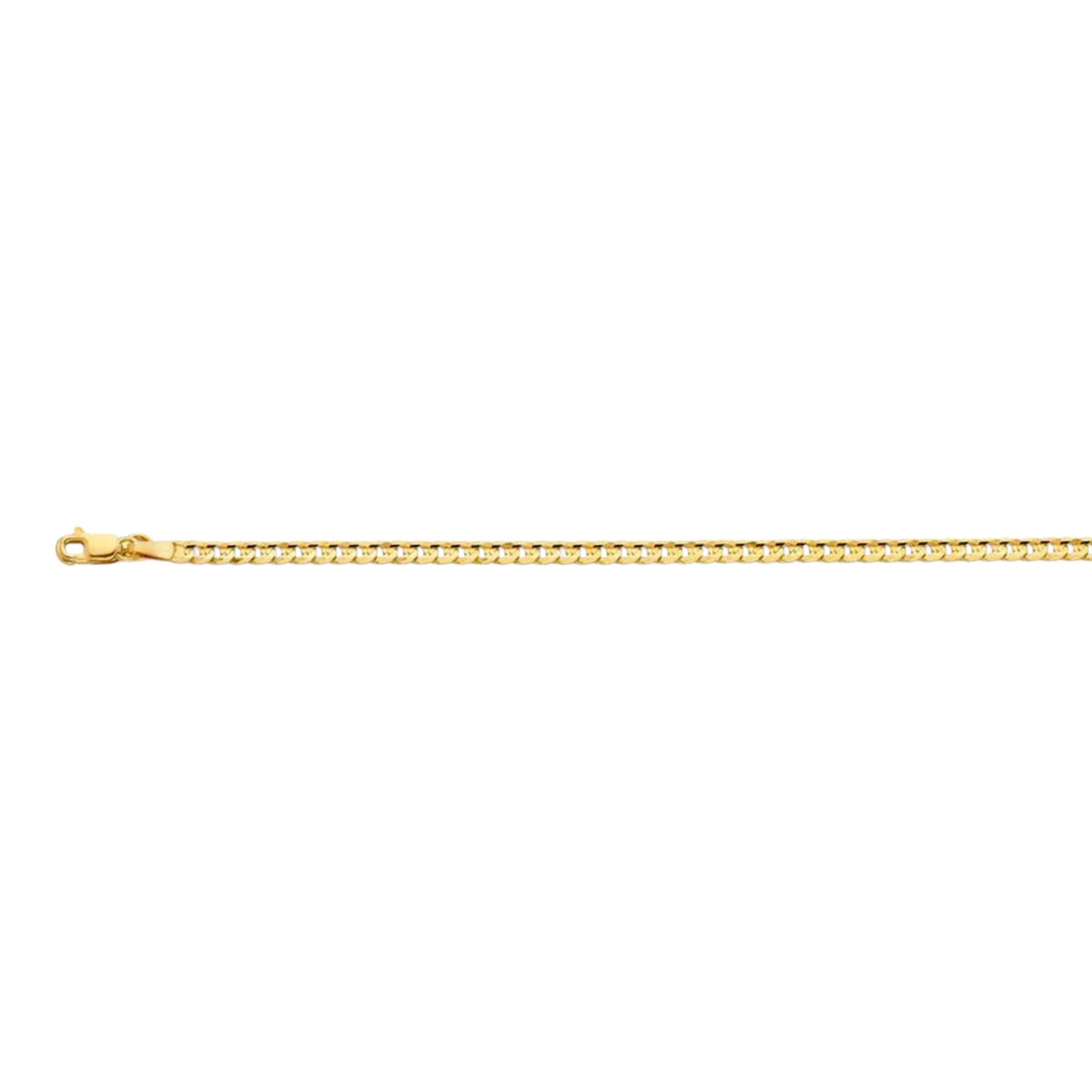 14K Solid Italian Gold Cuban Curb Chain (2mm-7mm) (18"-24")