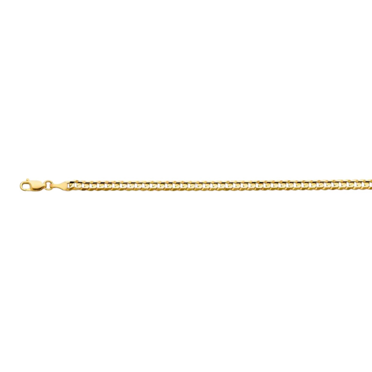 14K Solid Italian Gold Cuban Curb Chain (2mm-7mm) (18"-24")