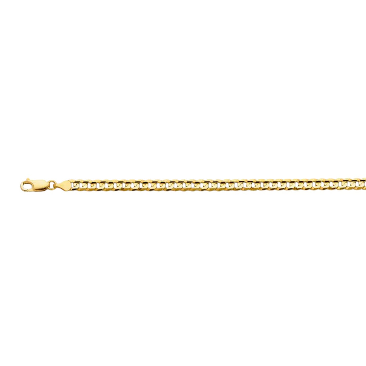 14K Solid Italian Gold Cuban Curb Chain (2mm-7mm) (18"-24")