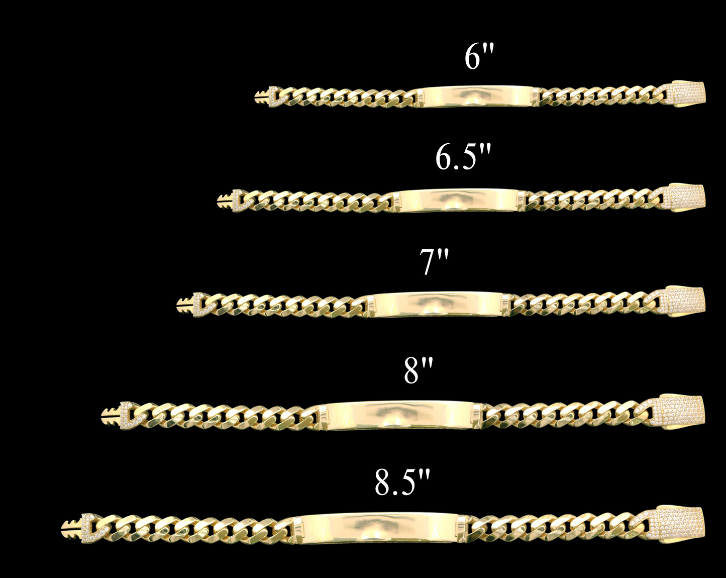 14K Lite Cuban ID Bracelet with CZ Accents
