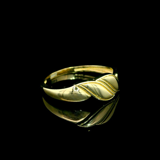 14K Gold Braided Twist Band Ring – Shiny Woven Look (6mm)