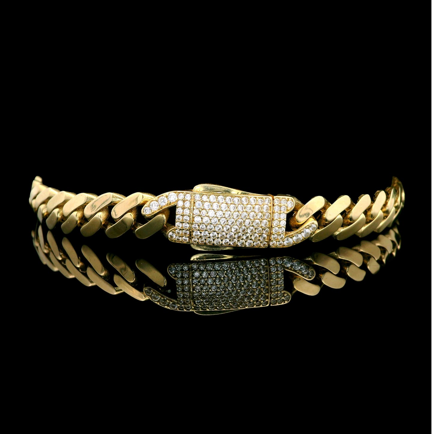 14K Lite Cuban Link Bracelet with CZ Lock
