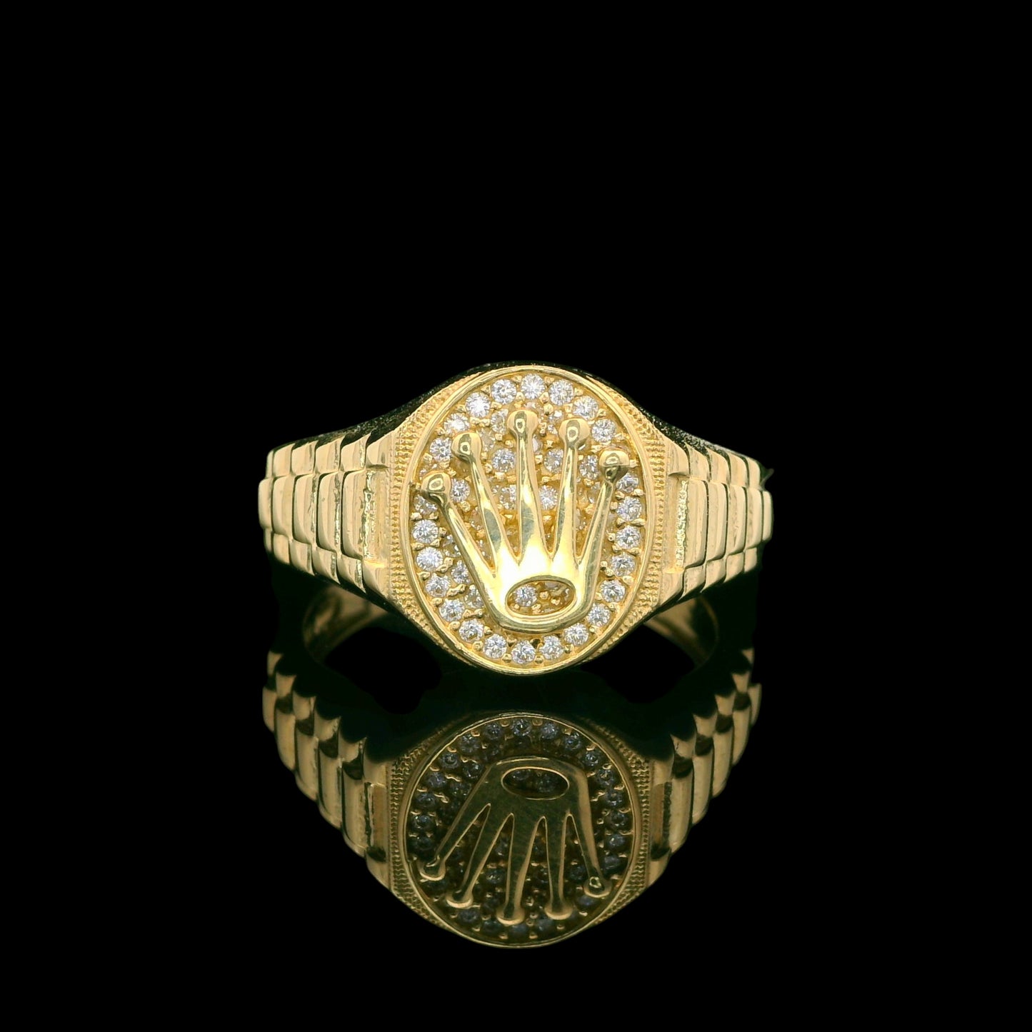 14K Gold Crown with CZ – 13mm