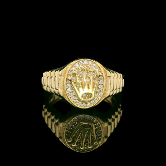 14K Gold Crown with CZ – 13mm