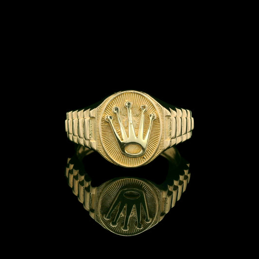 14K Crown Ring Oval Face – 13mm