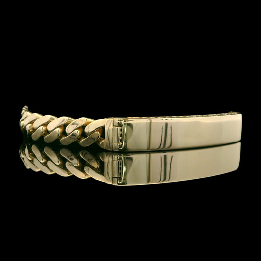 14K Lite Cuban ID Bracelet with CZ Accents