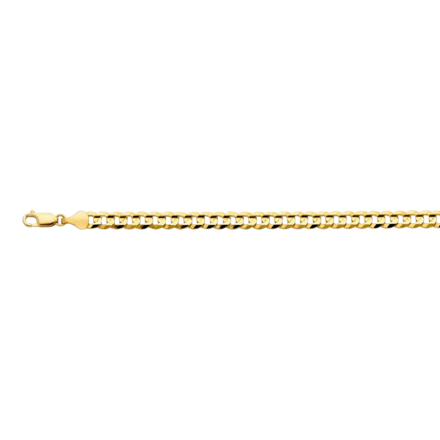 14K Solid Italian Gold Cuban Curb Chain (2mm-7mm) (18"-24")
