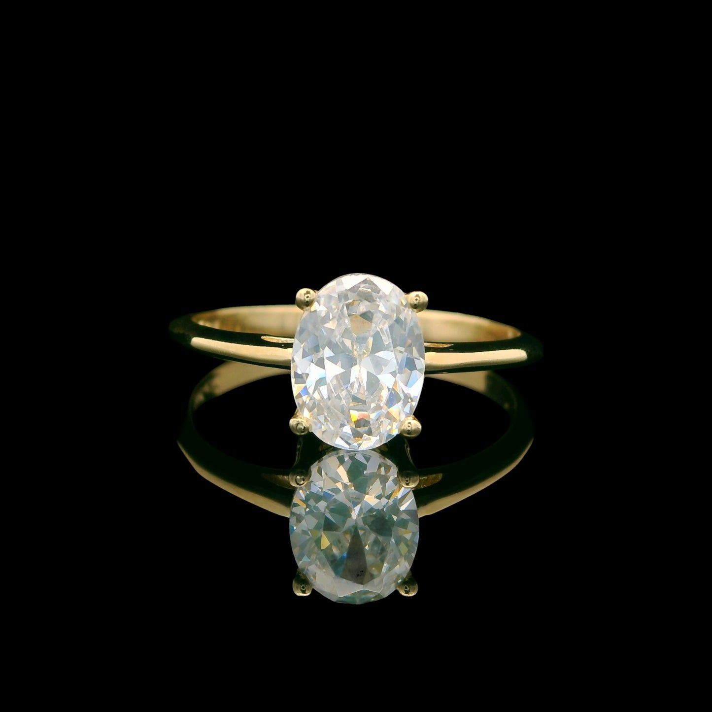 14K Gold CZ Solitaire Ring – 5 Stone Cuts (Round, Oval, Heart, Princess & Pear)