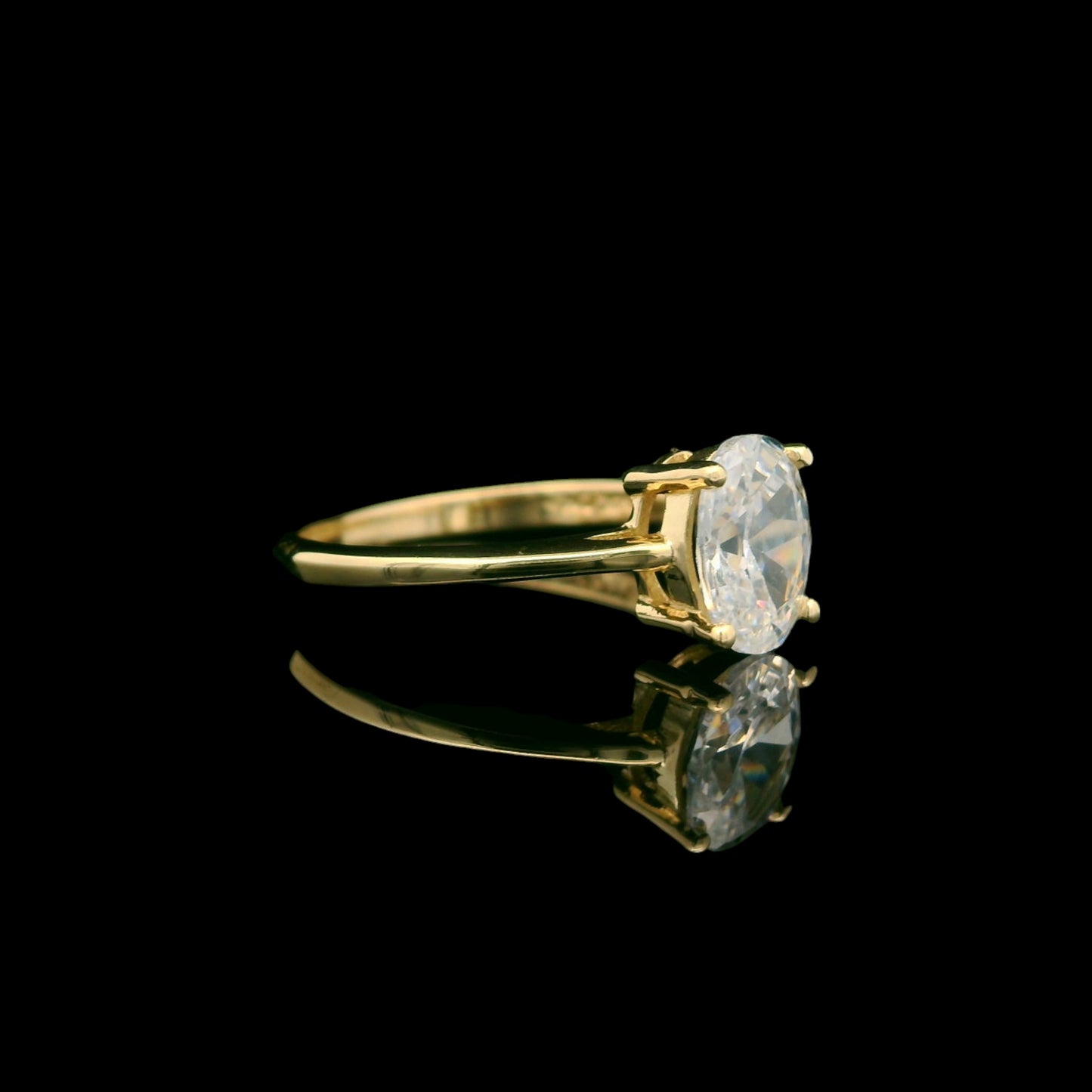 14K Gold CZ Solitaire Ring – 5 Stone Cuts (Round, Oval, Heart, Princess & Pear)