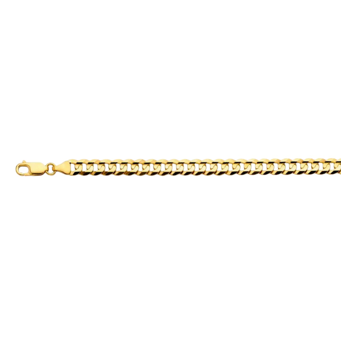 14K Solid Italian Gold Cuban Curb Chain (2mm-7mm) (18"-24")