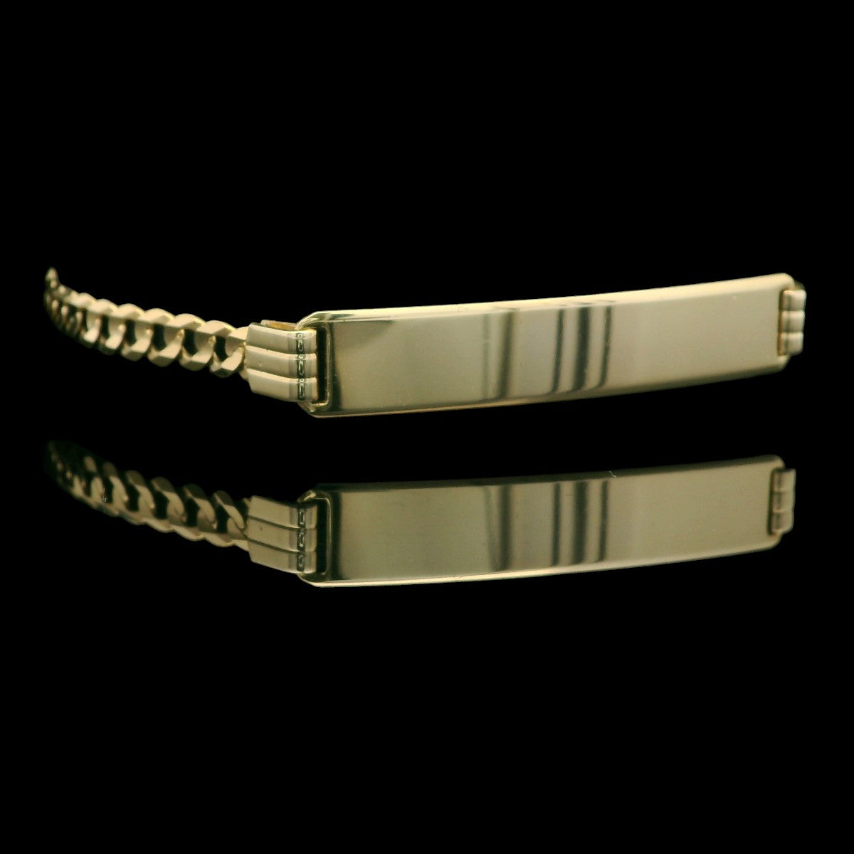 14K Gold ID Plate Cuban Bracelet – 7"