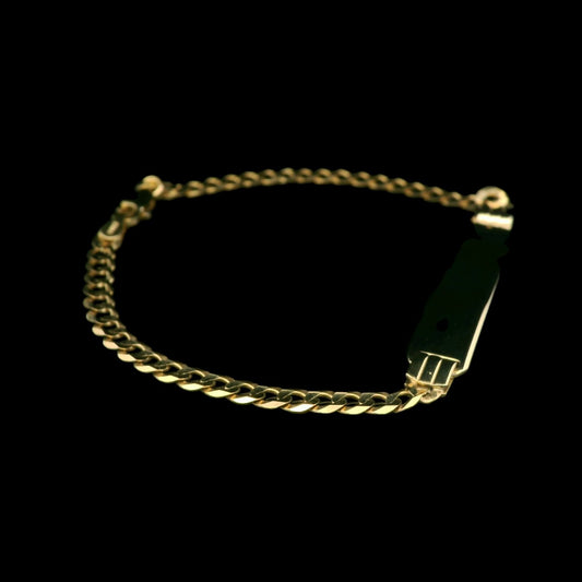 14K Gold ID Plate Cuban Bracelet – 7"