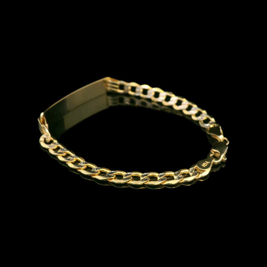 14K Diamond-Cut Hollow Cuban ID Bracelet – 7" 5mm